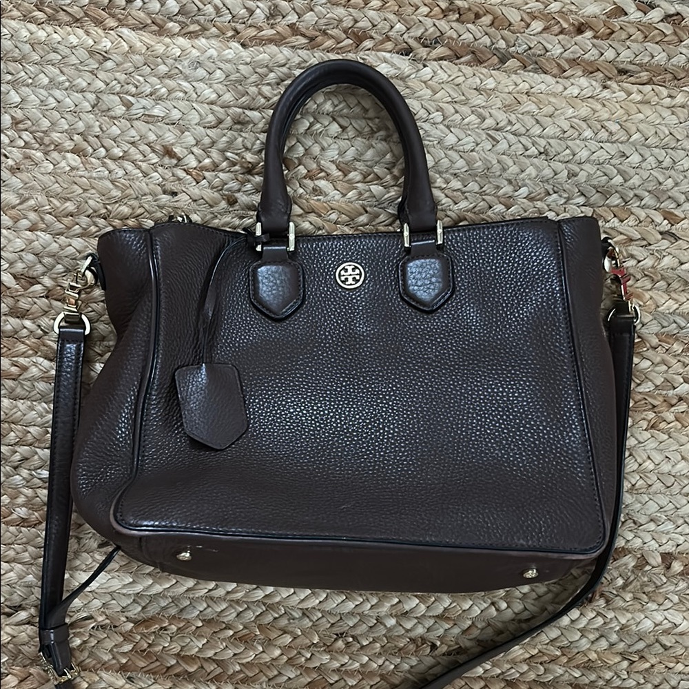 Tory Burch Brown Leather Tote Bag